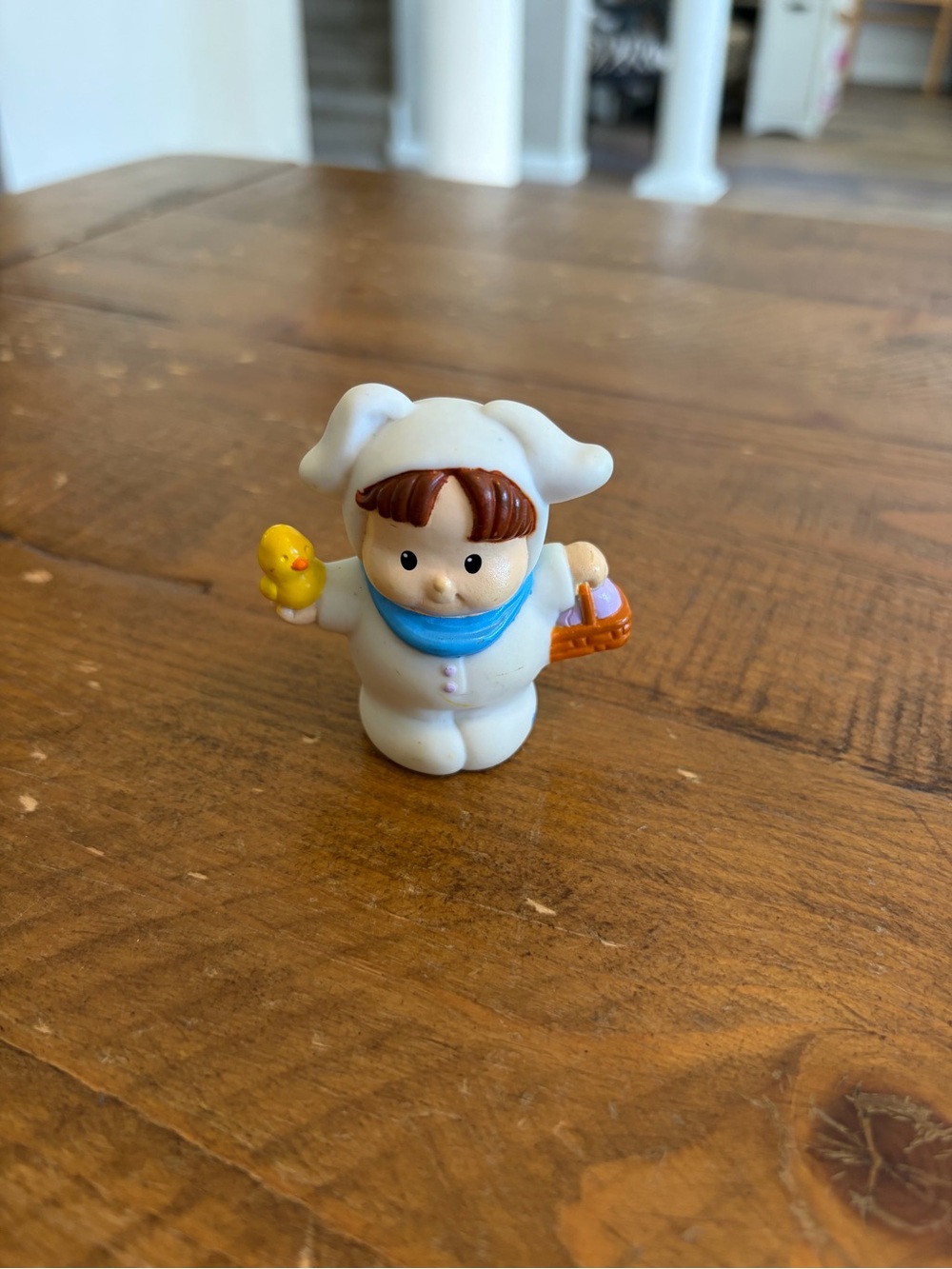 Fisher Price Little People Easter Bunny White Basket Chick Egg Hunt Bunny as is
